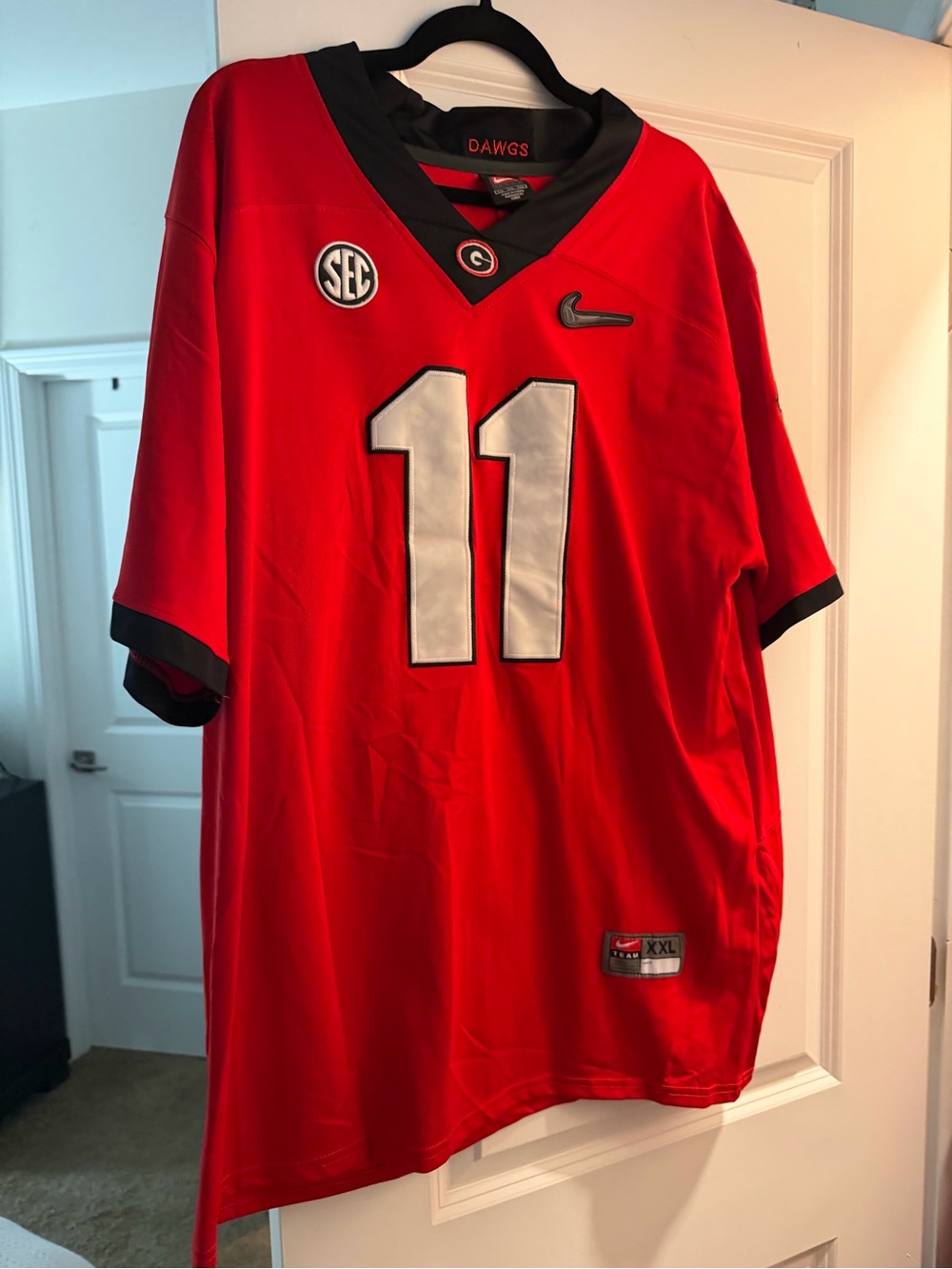 NIKE UGA Dawgs Red and Black Football Jersey #11 Jake Fromm University of GA